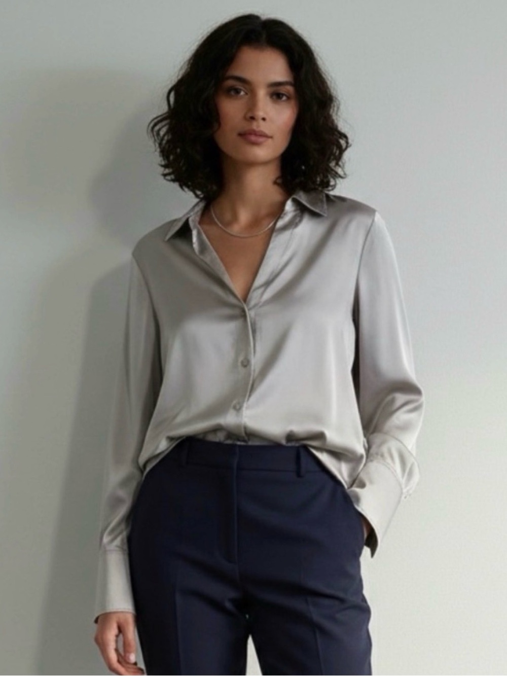 H&M taupe/gray blouse. NWOT Size S(runs big, fits like M)